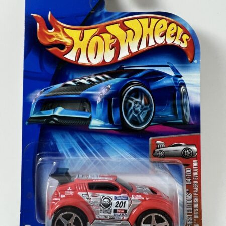 2004 Hot Wheels #54 First Editions TOONED MITSUBISHI PAJERO EVOLUTION Red w/5 Sp