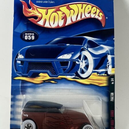 hot wheels 1:64 diecast car in packaging blue card front view brown custom car collectible
