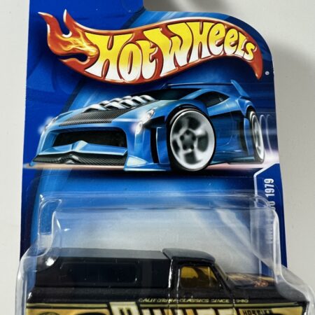 hot wheels 1:64 diecast car in packaging blue card front view black van collectible