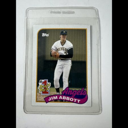 1990 Topps Jim Abbott rookie card #573 California Angels baseball card