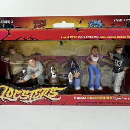 the vintage Lil Locaters collectible figures in packaging red box multi character set front view