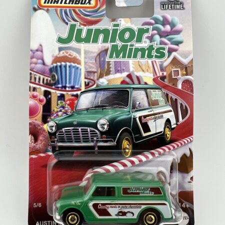 junior mints candy themed diecast van in packaging green delivery vehicle collectible