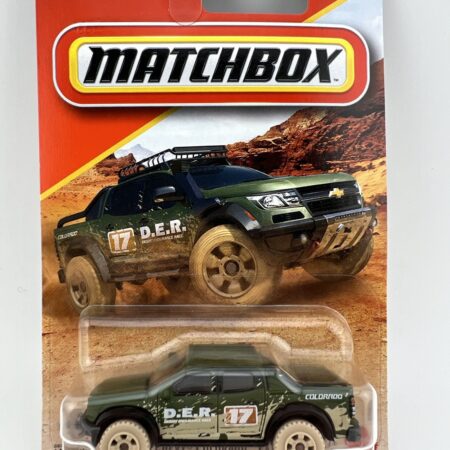 matchbox off road diecast vehicle in packaging green truck front view collectible