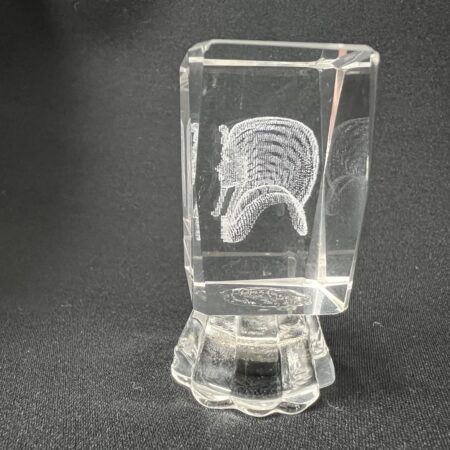 Laser-Etched Egyptian Pharaoh Crystal Sculpture