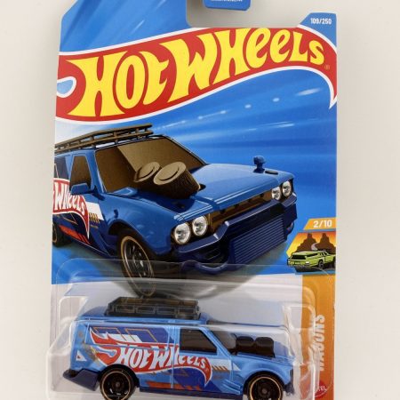 Hot Wheels Time Shifter Wagons diecast car in original packaging with colorful artwork and Mattel branding, 1:64 scale collectible