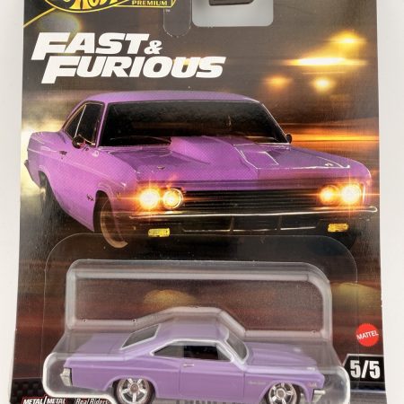Hot Wheels Fast and Furious 1966 Chevy Impala Premium diecast front in packaging