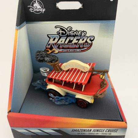 Disney Racers Jungle Cruise boat diecast car in display packaging with safari design