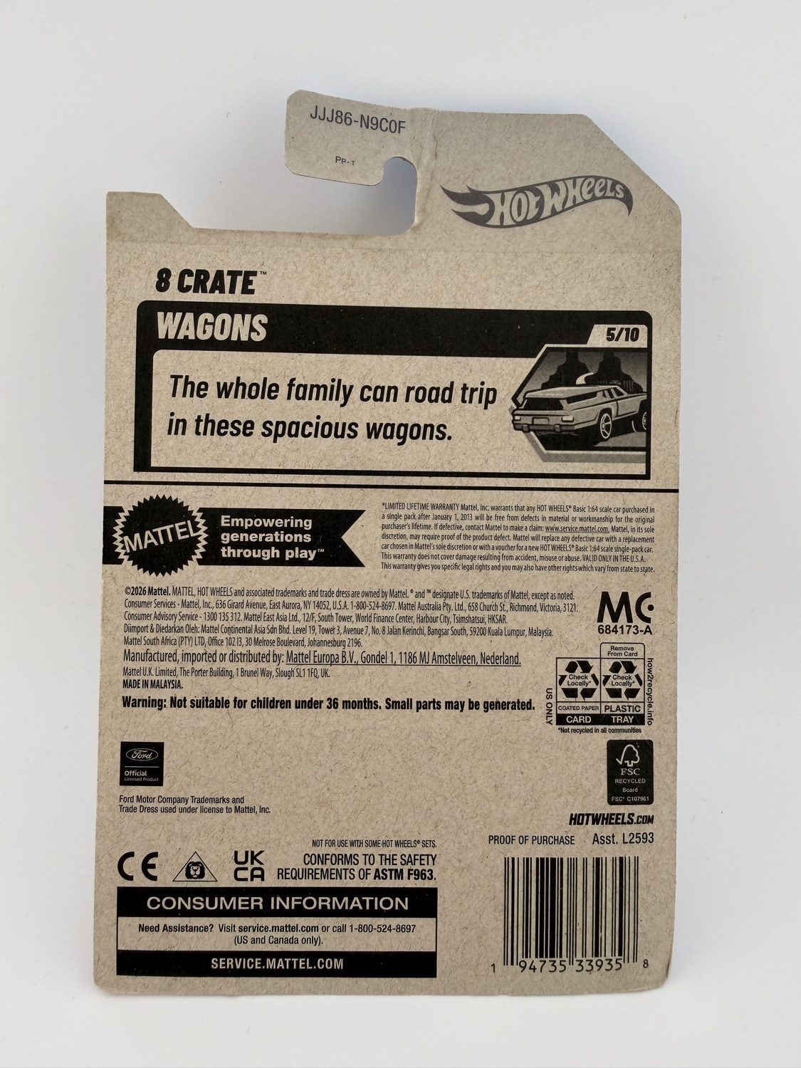 Hot Wheels 8 Crate Pink HW Wagons 133/250 Diecast Car - Image 2